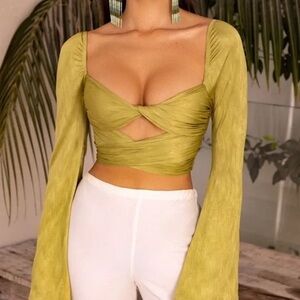 Oh Polly Twist Olive Top US 4